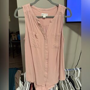 Ava & Viv Light Pink Sleeveless Blouse